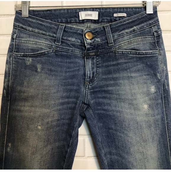 Closed Pedal Star Distressed Skinny Stretch Denim Blue Jeans 25 - Picture 4 of 12